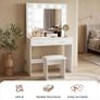 LED Dressing Table Set Vanity Makeup Table 2 Large Drawers (Black White) Image 6