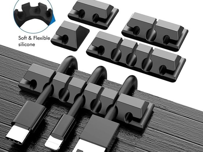 NEW SALE | Cable Management Kit, 146Pcs Tidy for Home Office under Desk- 100 Wire Organizer Ties, 5 Upgrade Silicone Holder, 2 Sleeve, 28 Adhesive Clips, 1 Roll Organiser Straps etc