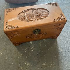 Chinese - Hand Carved Wooden Storage Chest