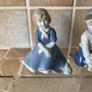 Porcelain Figures Girl/Frog& Boy/pig Image 3