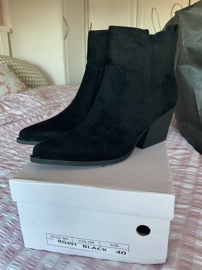 ankle boots black western inspired ankle boot size 40