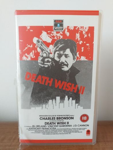 Death Wish Charles Bronson VHS Pal Video Cassette Tape Certificate 18 Year 1981
