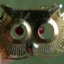 Vintage Owl with Glass Eyes, Pendant or Brooch Image 4