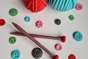 edible cake cupcake topper , knitting wool buttons