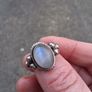 Vintage Rainbow Moonstone Sterling Silver Ring(9.5 g) Image 8