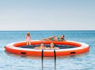 main image for ad Inflatable Floating Dock with Trampoline Pool  10ft Water Mat Platform with Ladder &amp; Carry Bag