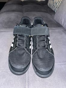 Black and white adidas Power Perfect Weightlifting Shoe