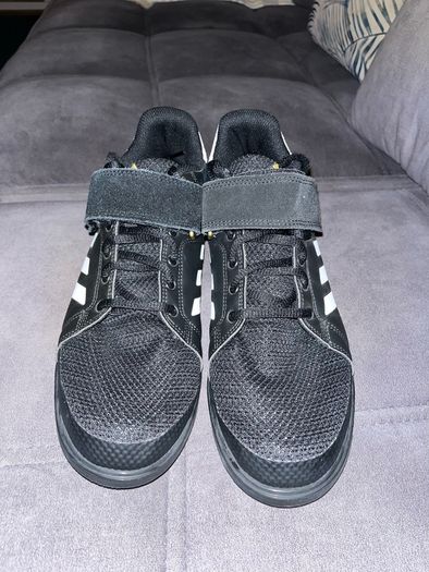 Black and white adidas Power Perfect Weightlifting Shoe
