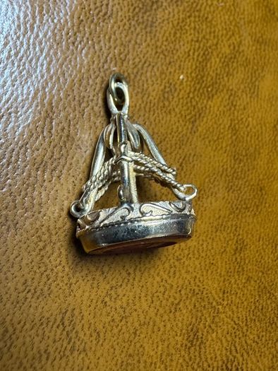 10k Gold Carnelian Set Watch Fob/Pendant