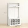 Coat rack with shelf, bench, hooks, shoe cubbies Image 3