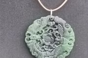 Quality Lotus Leaf Jade Pendant Set.