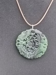 Quality Lotus Leaf Jade Pendant Set.