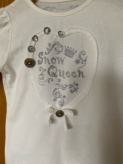 Brand New Girl's White "Snow Queen" Long Sleeve Top | 5 years
