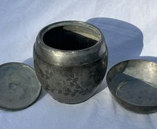 Vintage Chinese Pewter Lidded Barrel - Kut Hing Swatow - Ice Bucket