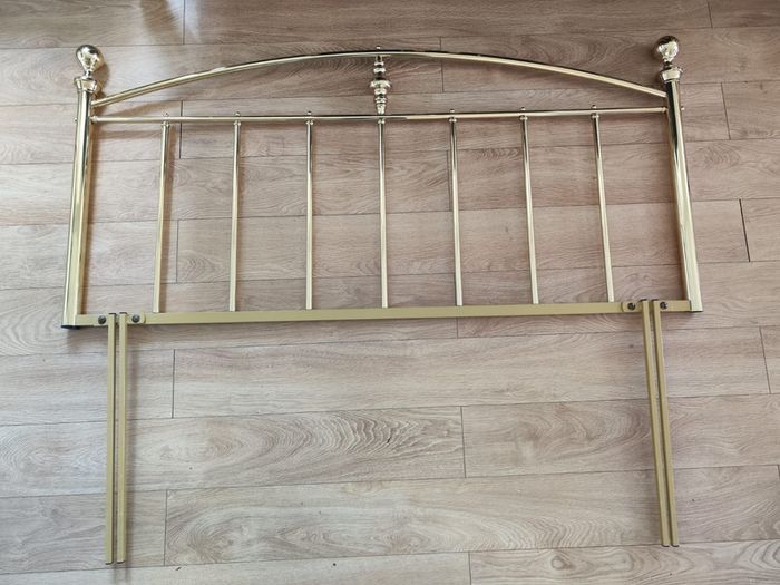 Headboard king bed gold colored metal frame