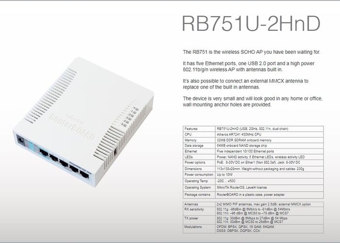 Mikrotik rb751u-2hnd  Wireless Router