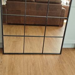 Large Industrial Window Pane Mirror 95 x 95cm