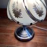 Rare Silver metal Touch  lamp with 6 panels and leaf design Image 3