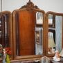 Antique French Oak Dressing Table with Marble Top Image 2