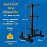 6-Pegs Olympic Weight Plate Rack & 4 Barbells  363 kg Capacity, Heavy-Duty Gym Organiser, Scratch-Resistant Frame, Powder-Coat Finish, Easy to Assemble, Compact & Space-Saving Image 2