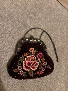 Velvet Floral Embroidery Evening Bag