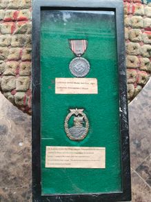 WW2 Auxillary cruiser badge plus Luftshutz Ehrenzeichen  service medal