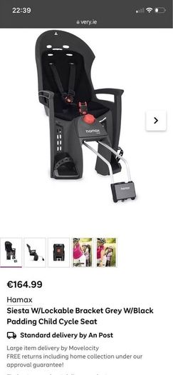 Hamax siesta kids bike seat lockable