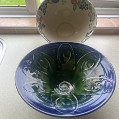 Vintage 2 Large Pottery Bowls as New