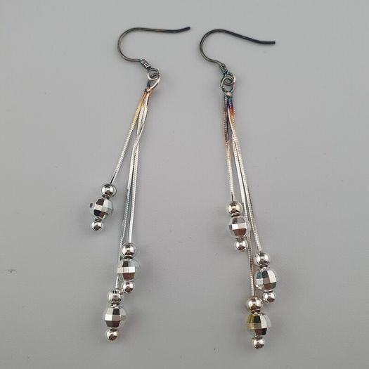 Classic Sterling Silver Multi-Strand Dangle Earrings