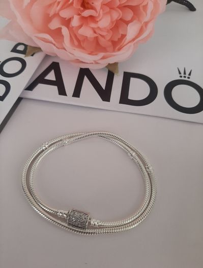 New pandora necklace with sparkling cubic zirconia clasp