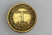 French 1921 1 Franc Chambre de Commerce coin