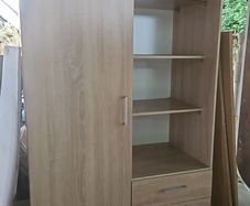Jysk Fandrup Wardrobe in light oak. Collection Only. Height 175 cm. Width 96 cm. Depth 51 cm.
