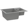 Kitchen Sink with Overflow Hole Double Basins Grey Image 3