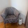 Grey Flower Patterned Armchair Image 3