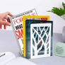Book Ends, Bookends, Bookends Heavy Duty, Book Ends for Book Shelves, Decorative Metal Book Stopper or Bookworms Gifts, Abstract Desgin Book Dividers Holders Stand for Office, Library Image 5