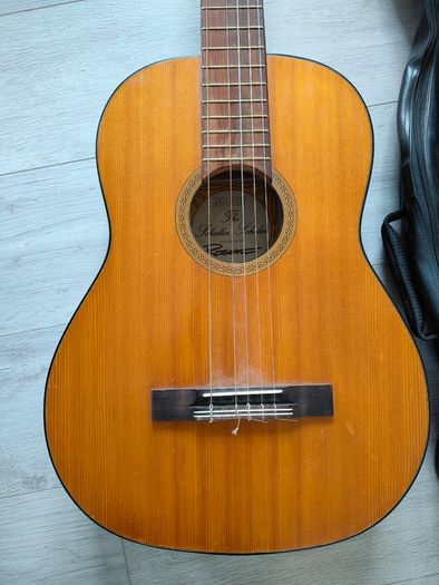 Vintage 1960s Rosetti The Schaller Scholar No.007 Classical Acoustic Guitar + leather Bag