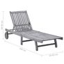 Sun Lounger Solid Acacia Wood Image 2