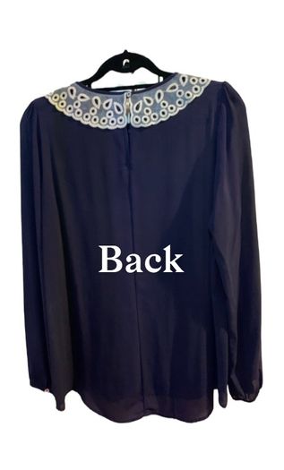 FOREVER21 Navy Embroidery Applique Collar size L