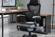 Office Chair Computer Ergonomic Reclining Backrest Swivel Seat Height Adjustable Padded Armrest Gray