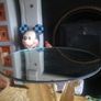 unusual gold leaf mirror top side table Image 7