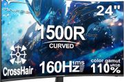24 Inch Gaming Monitor 160Hz Full HD 1080P Curved Gaming Monitor  1500R VA Panel 1ms MPRT  sRGB110 Adaptive Sync Eye care VESA 75/75mm HDMI DP Prots