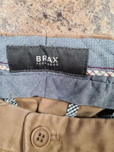 mens BRAX EVANS regular fit trousers chinos jeans stretchy beige denim Size W 40 L regular