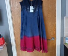Jasper Conran Embellished Dip Dye Dress S. 18. B.N.W.T
