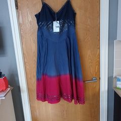 Jasper Conran Embellished Dip Dye Dress S. 18. B.N.W.T