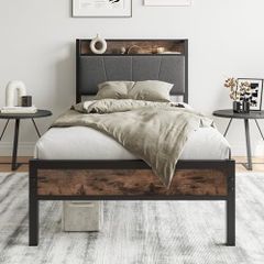 3ft Single Bed Frame with Storage Headboard