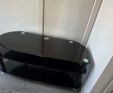 Tv stand black glass