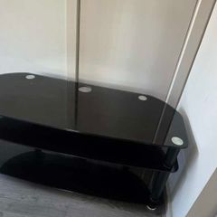 Tv stand black glass