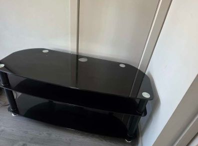Tv stand black glass