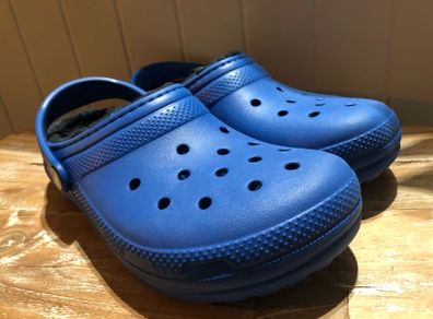 Crocs lined clogs blue size J UK 4 EU 36-37 brand new