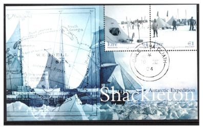 2004 Ireland Shackleton Miniature Sheet Fine Used with clear Dublin cancel